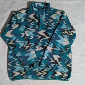 Patagonia Lightweight Synchilla Snap-T Pullover "Trout Tales Elwha Blue" XL